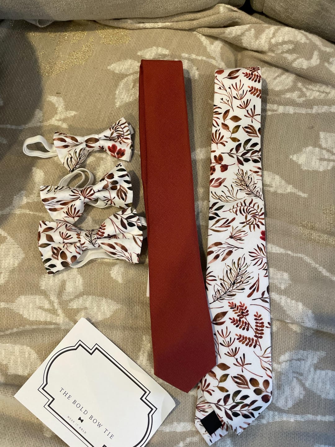 Customer photo review of Floral Terracotta Necktie
