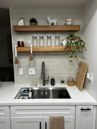 Customer photo review of Modern 3" Thick Floating Shelves
