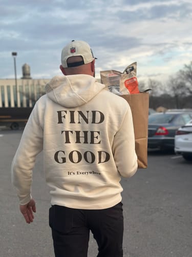 Customer photo review of 3 Simple Words - Embroidered Hoodie - Cream