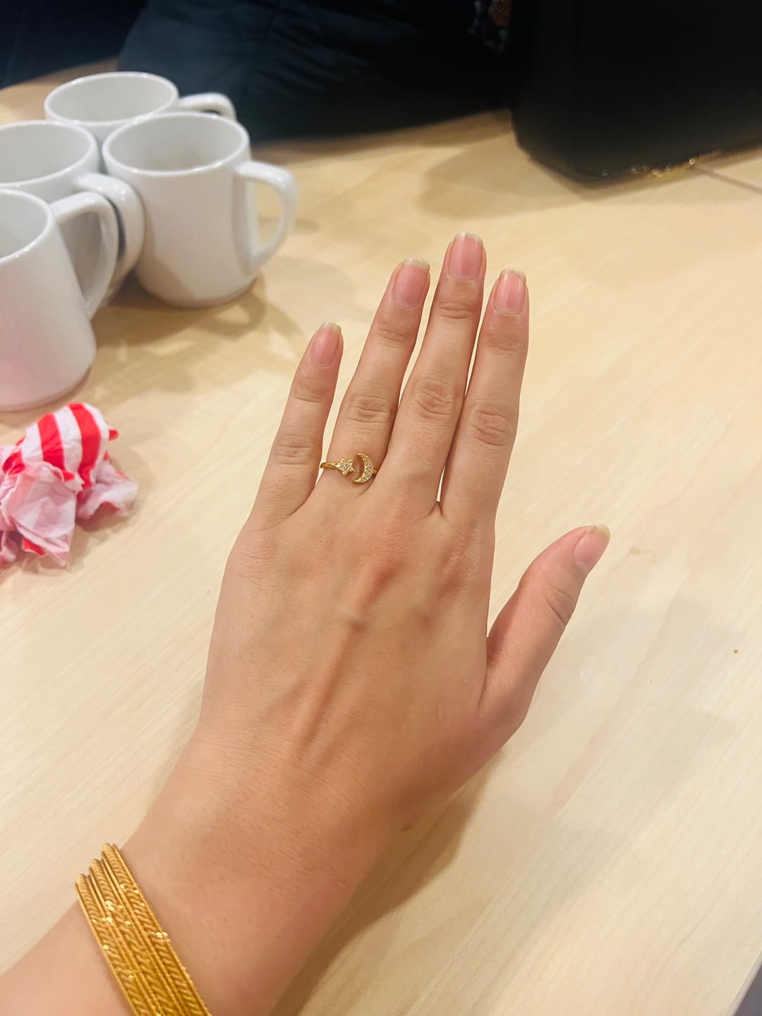 Customer photo review of Luna Moon Ring in Gold