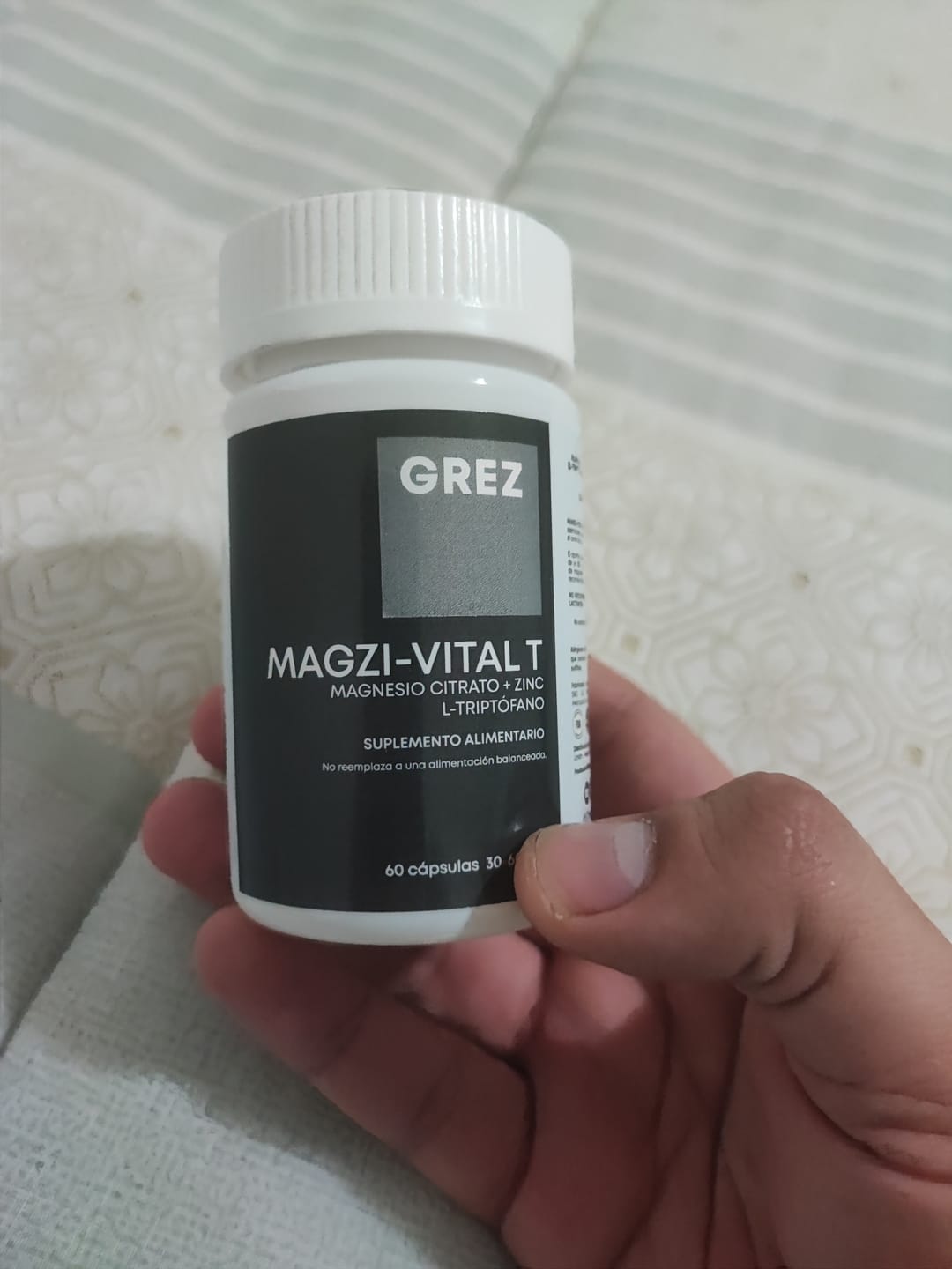 Customer photo review of MAGZI-VITAL T - Magnesio bisglicinato + Zinc + Aminoácido para el Sueño - 60 cápsulas