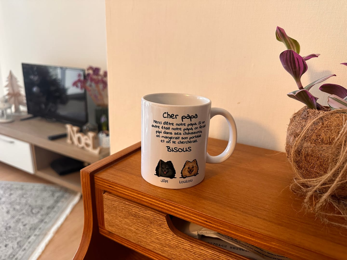 Customer photo review of Cher papa (chien) - Mug personnalisé