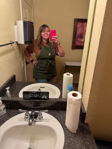 Customer photo review of Olive Green Apron