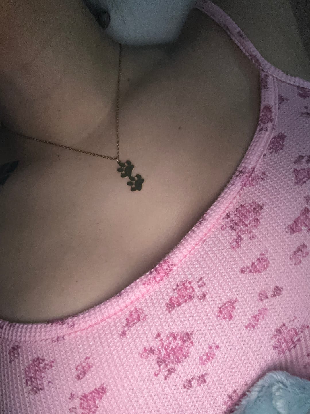 Customer photo review of Personalized Paw Print Name Necklace