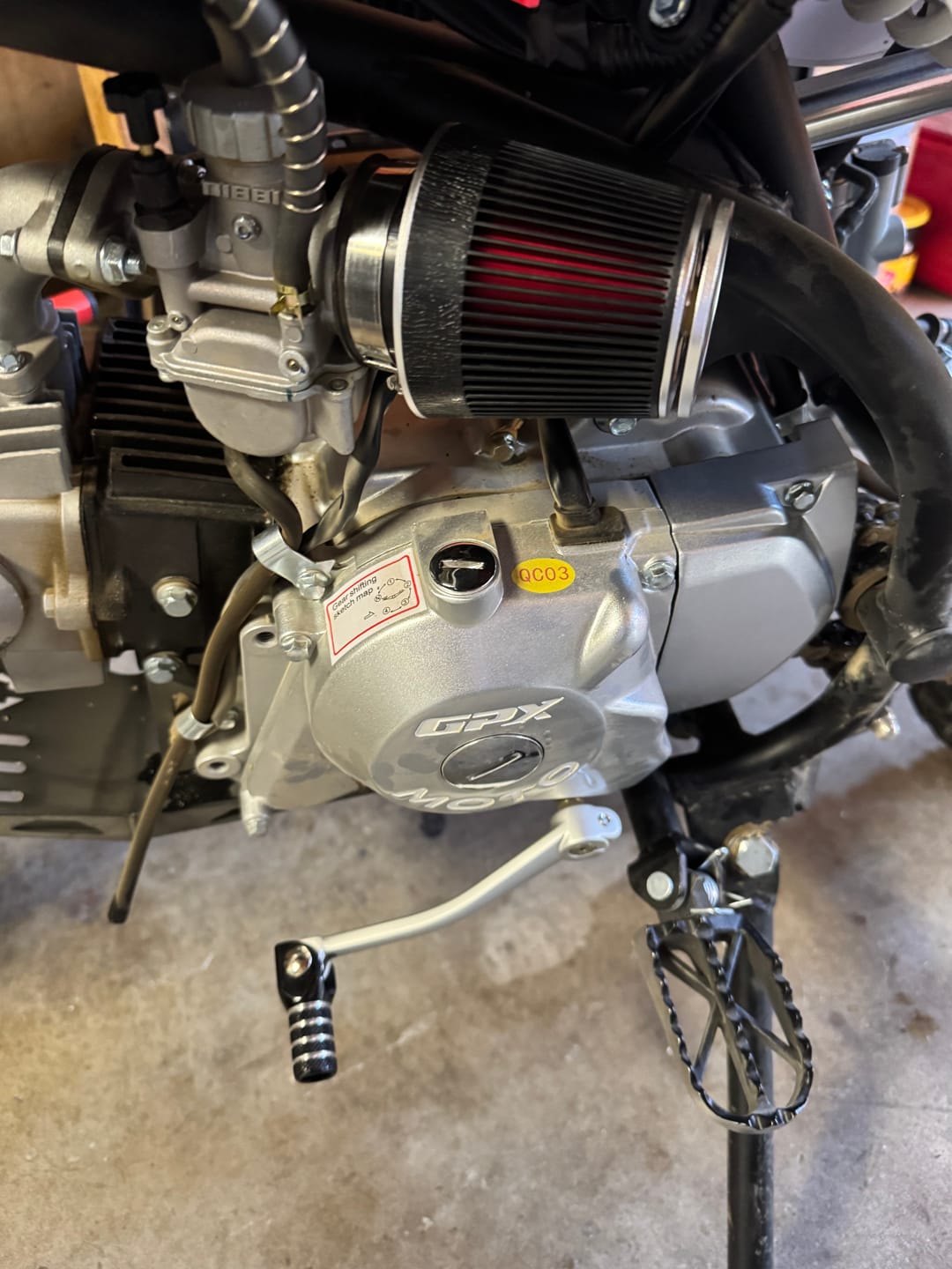 Customer photo review of Forged Aluminum Shift Lever - Black (fits BSX 110/BSX 140)