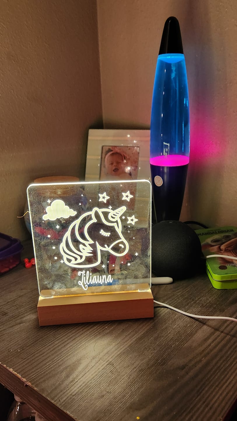 Customer photo review of Unicorn - Personalized Night Light