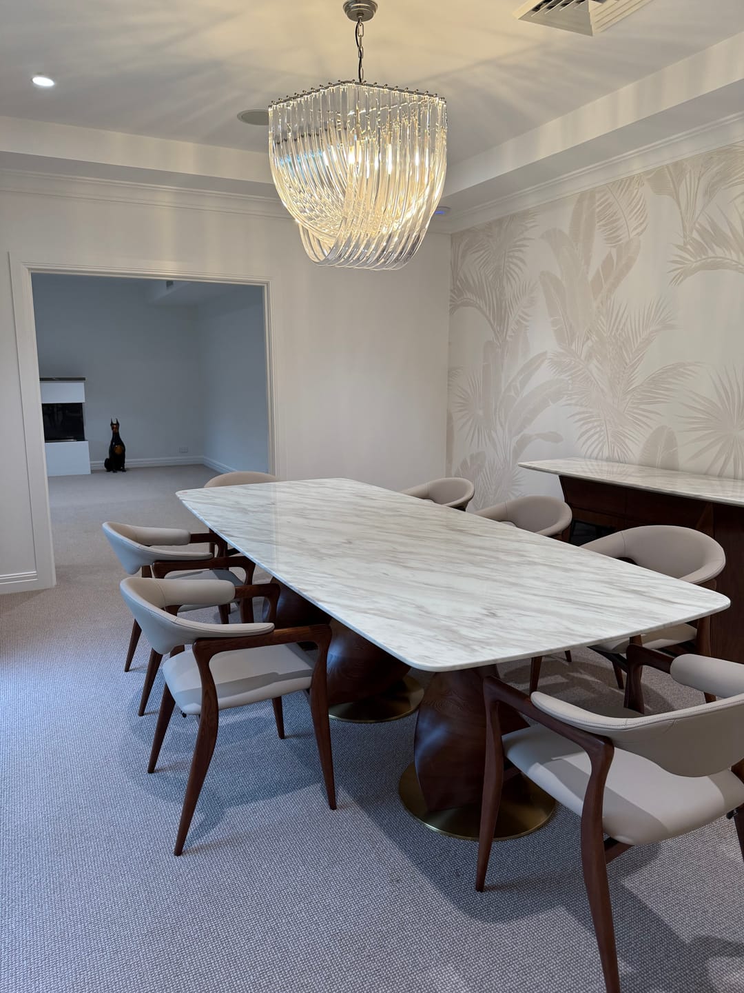Customer photo review of Luxe Tropical in Sand Wallpaper