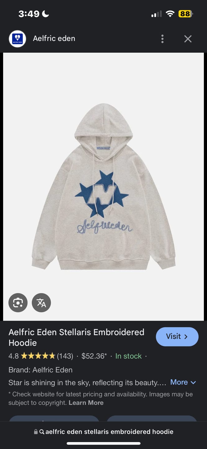Customer photo review of Aelfric Eden Stellaris Embroidered Hoodie