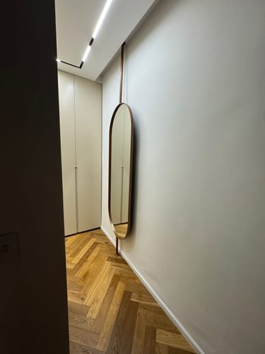 Customer photo review of מראה אובלית על עמוד לפי מידה