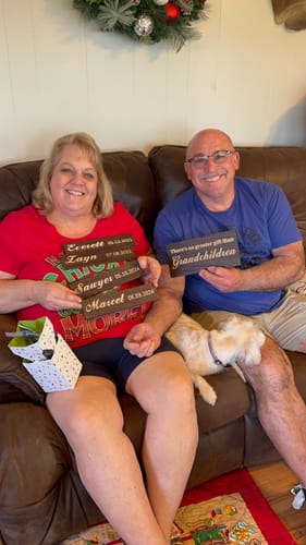 Customer photo review of Personalized Grandkids Hanging Sign (Engraved) Family Keepsake