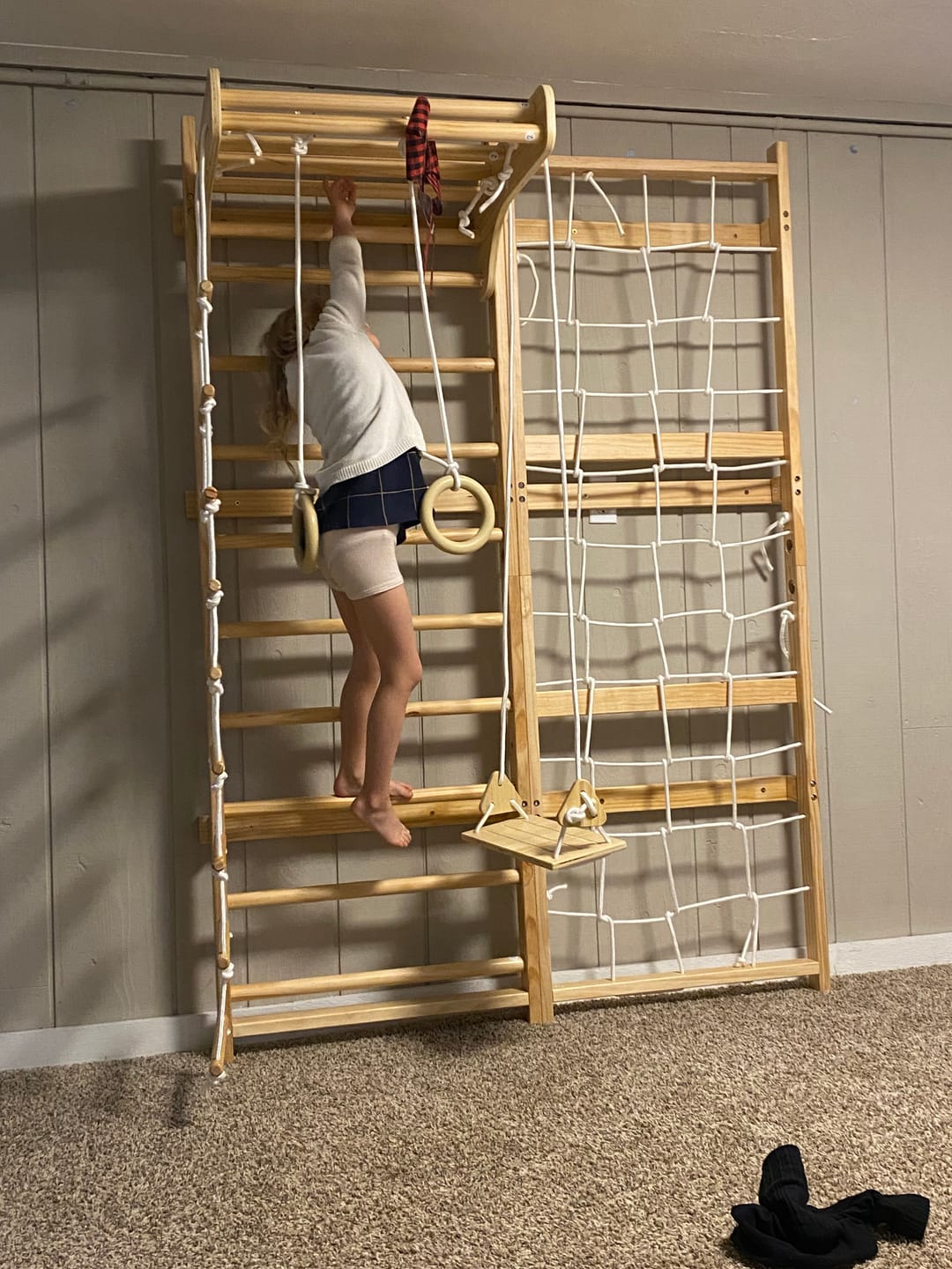 Customer photo review of Neem Swedish Wall Ladder & Indoor Wooden Climber for Kids – Home Gym Playset