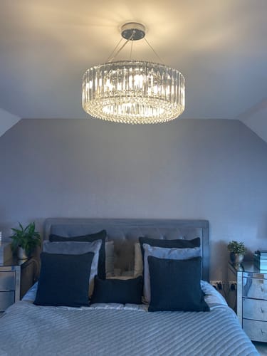 Customer photo review of Modern Round Crystal Chandelier