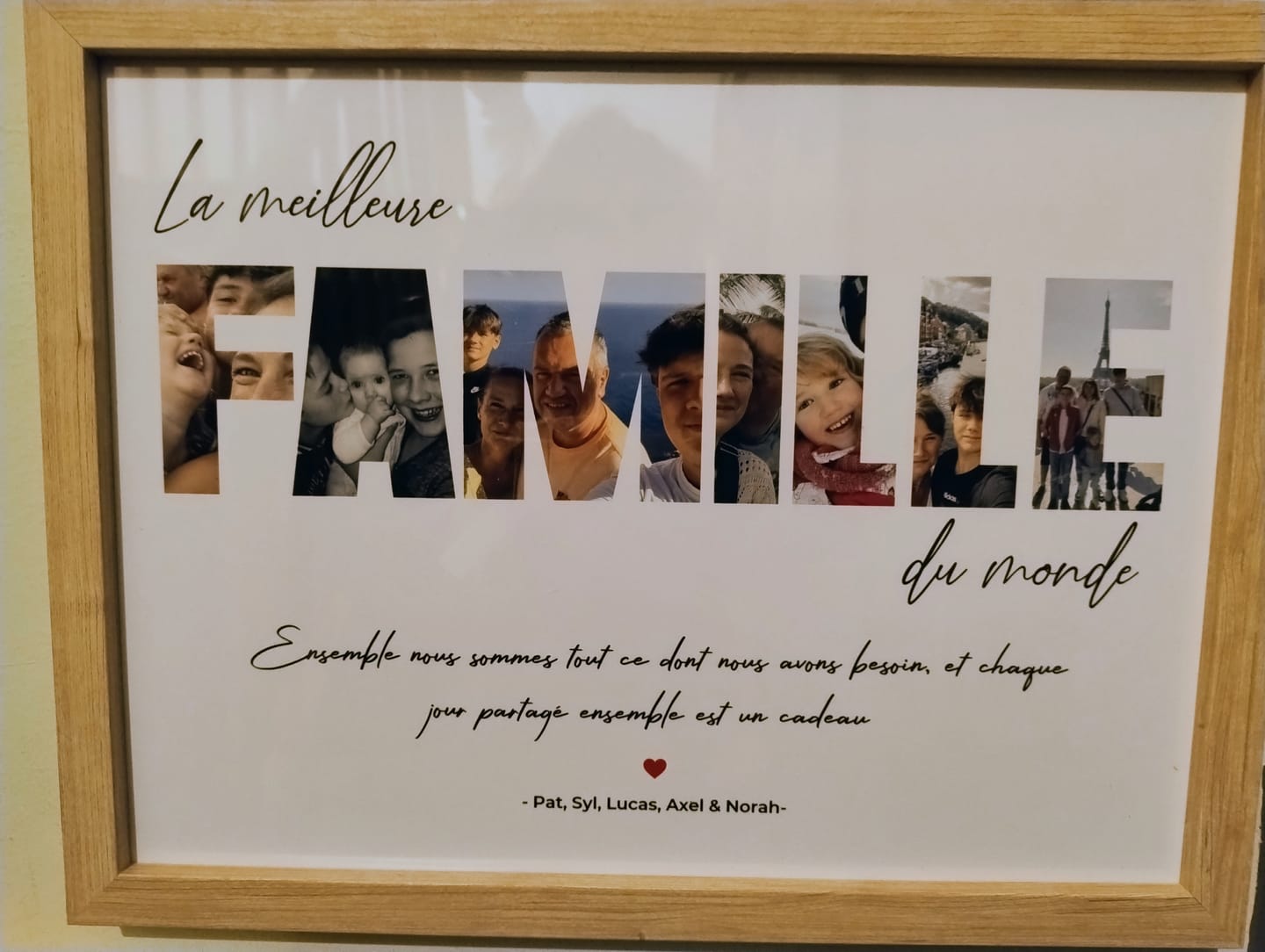Customer photo review of Famille Lettres - Affiche personnalisée