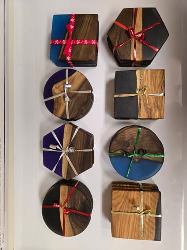 Customer photo review of 5.2x4.5x1" Thick 4 Coaster Silicone Mold - Hexagon