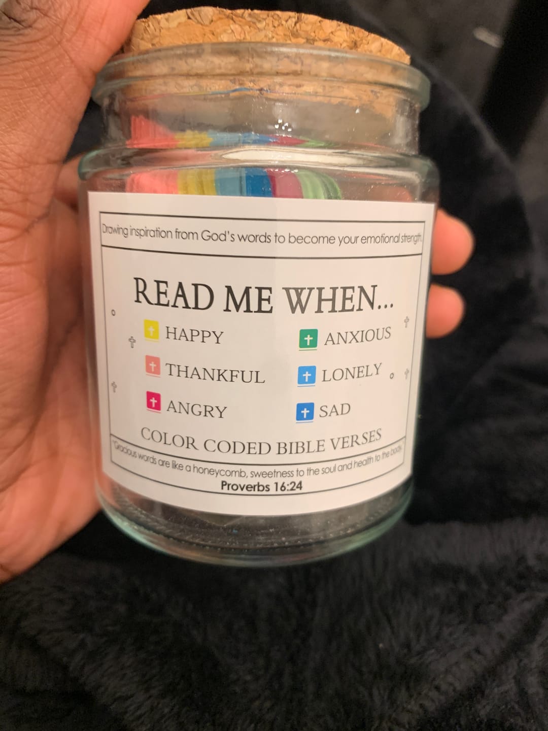 Customer photo review of (BUNDLE OFFER) Handmade 90 Day Bible Verses Jar (Comes With Christian Gift Box)