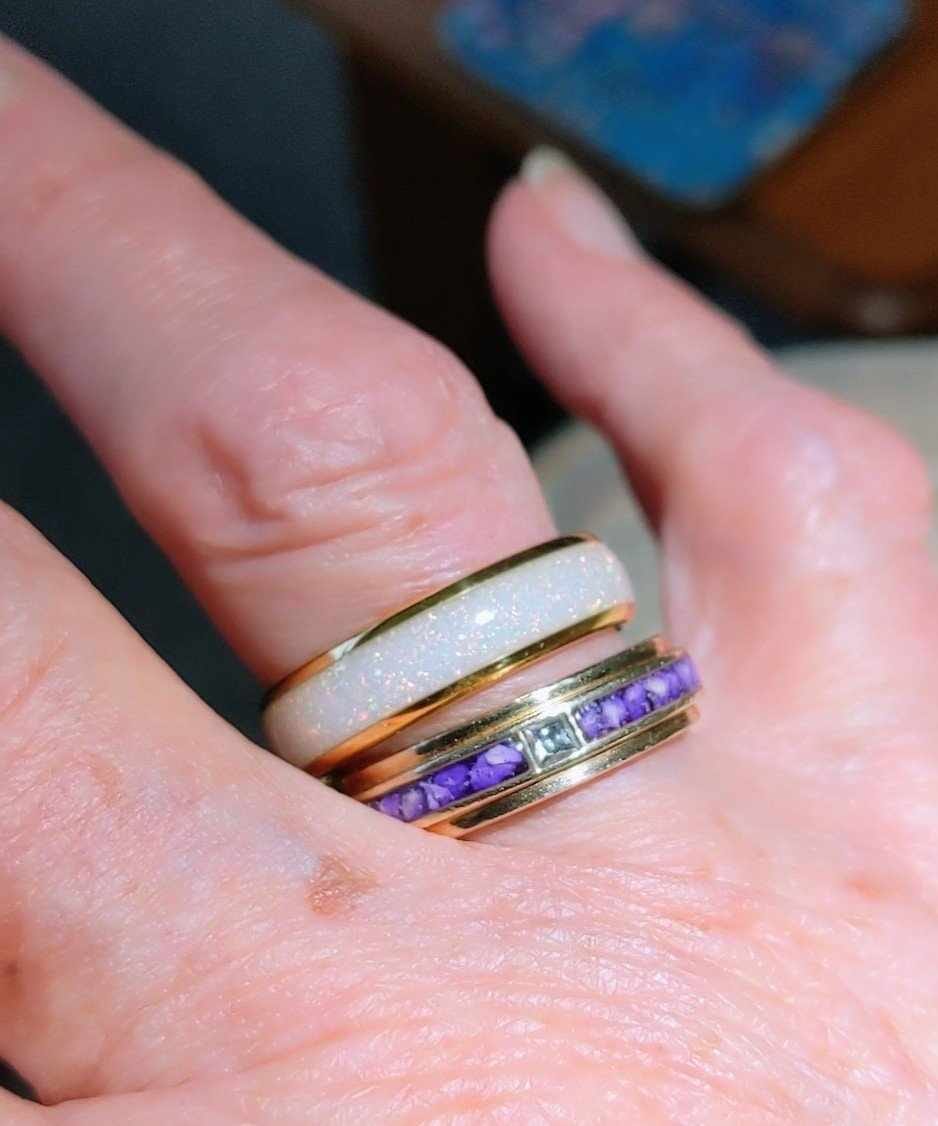 Customer photo review of The Golden White Opal 4mm Wonder Ring