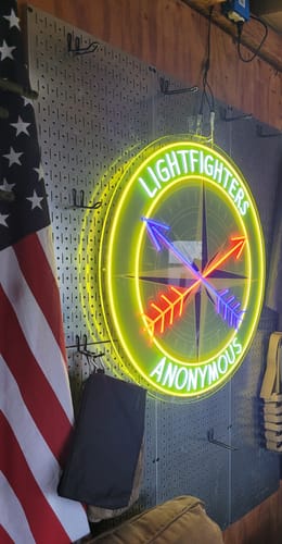 Customer photo review of Lightfighters Anonymous - Premium Neon Artwork
