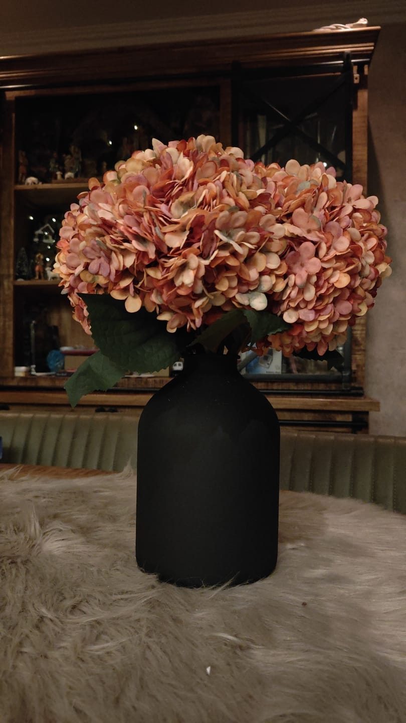 Customer photo review of Grote Zijden Hortensia - Oranje