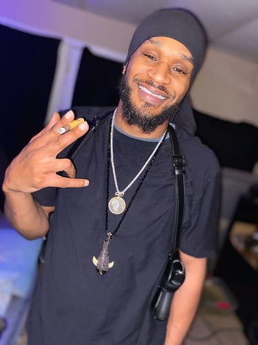 Customer photo review of Rick Ross Style Black Diamond Solitaire Necklace