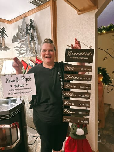 Customer photo review of Personalized Grandkids Hanging Sign (Engraved) Family Keepsake