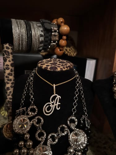 Customer photo review of Luxe Diamond Initial Necklace