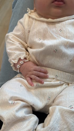 Customer photo review of 14K Gold Filled Beaded Flower Mommy & Baby Bracelet