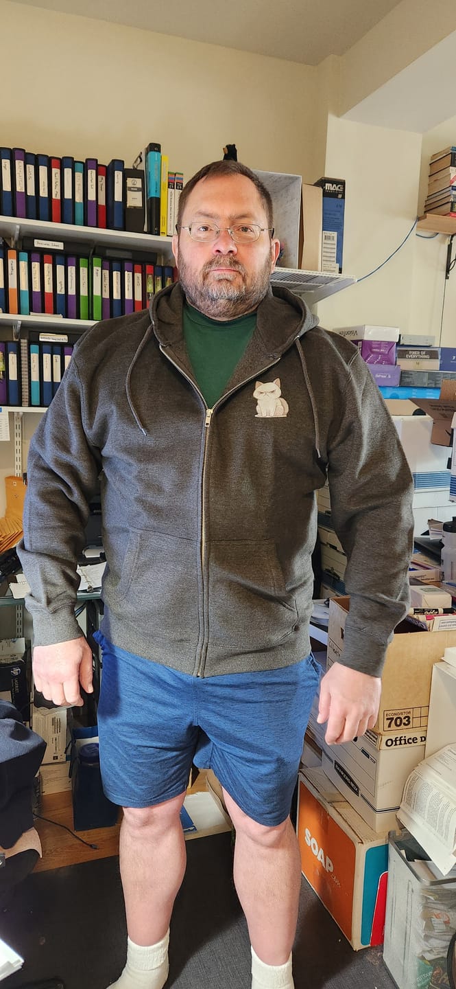 Customer photo review of The Angry Cat Zip Hoodie