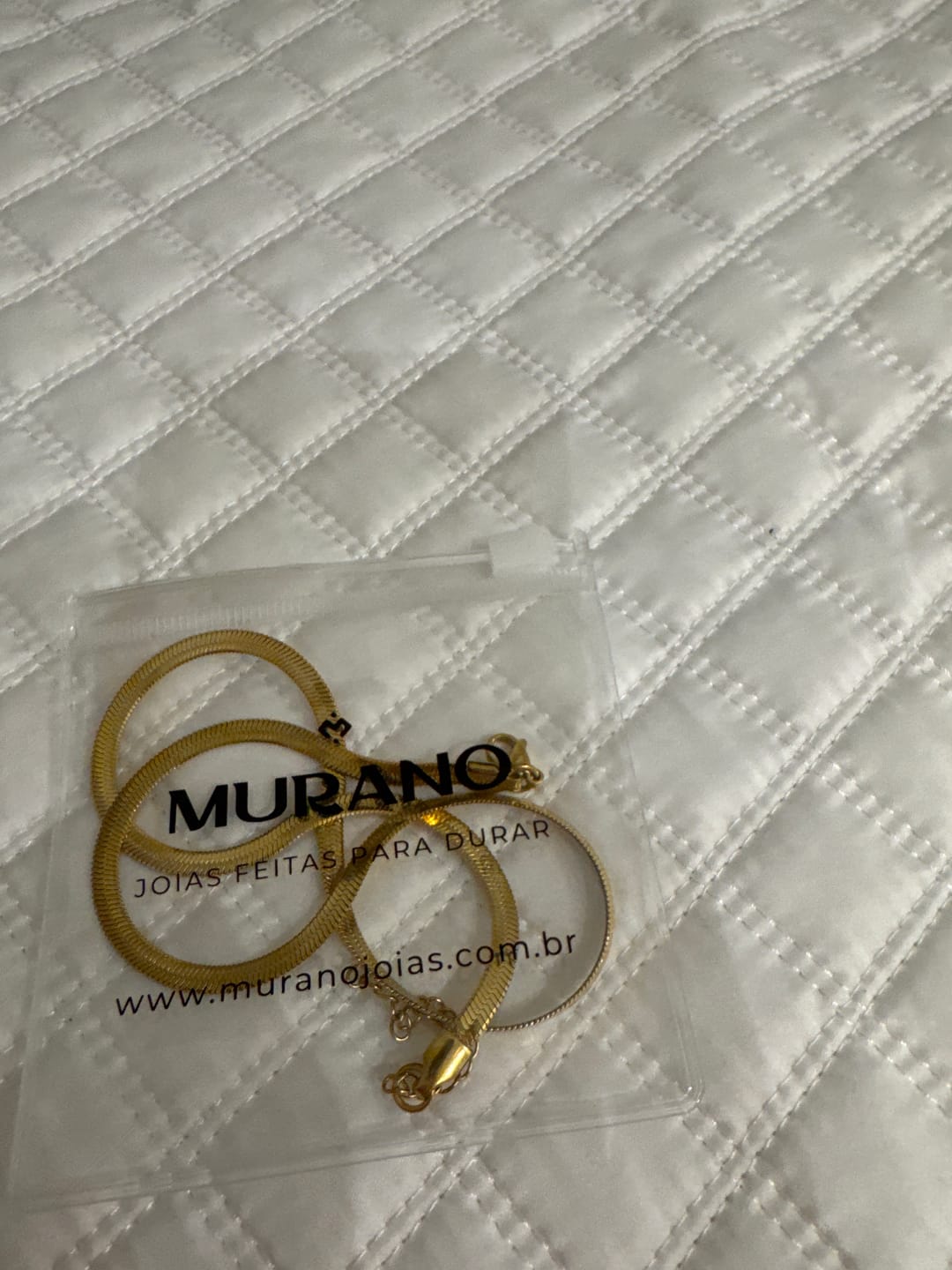 Customer photo review of Colar Malha Snake Dourado Banhado em Ouro 18K
