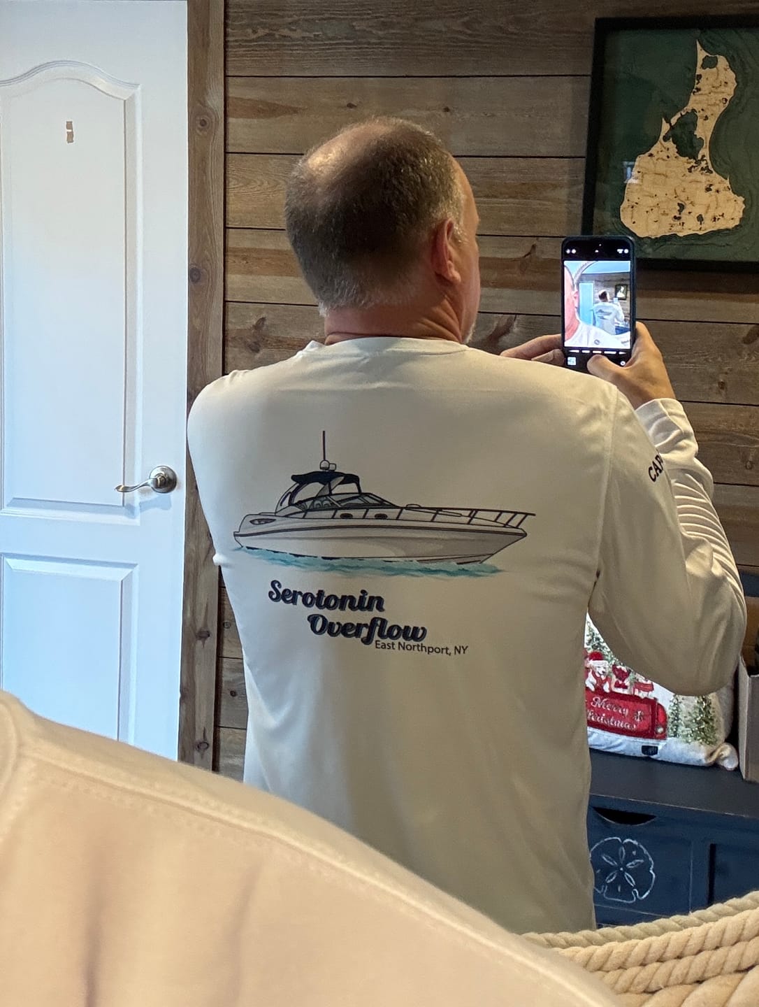 Customer photo review of Mens Captain & Crew Drifit Custom Boat Shirts - Long Sleeves