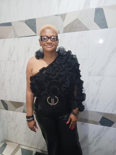 Customer photo review of Silv Game Day Sequin Shirt/Dress