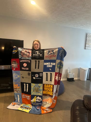 T-shirt quilt featuring lafayette high school, uk soccer by Amelia from KY