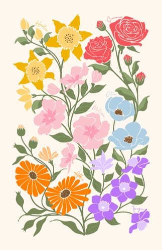Customer photo review of Bloom: Family Birth Flower Canvas