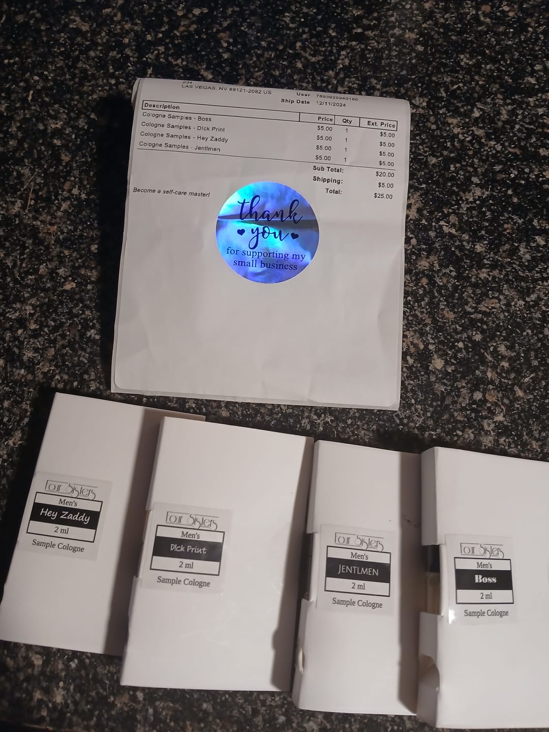 Customer photo review of Cologne Samples