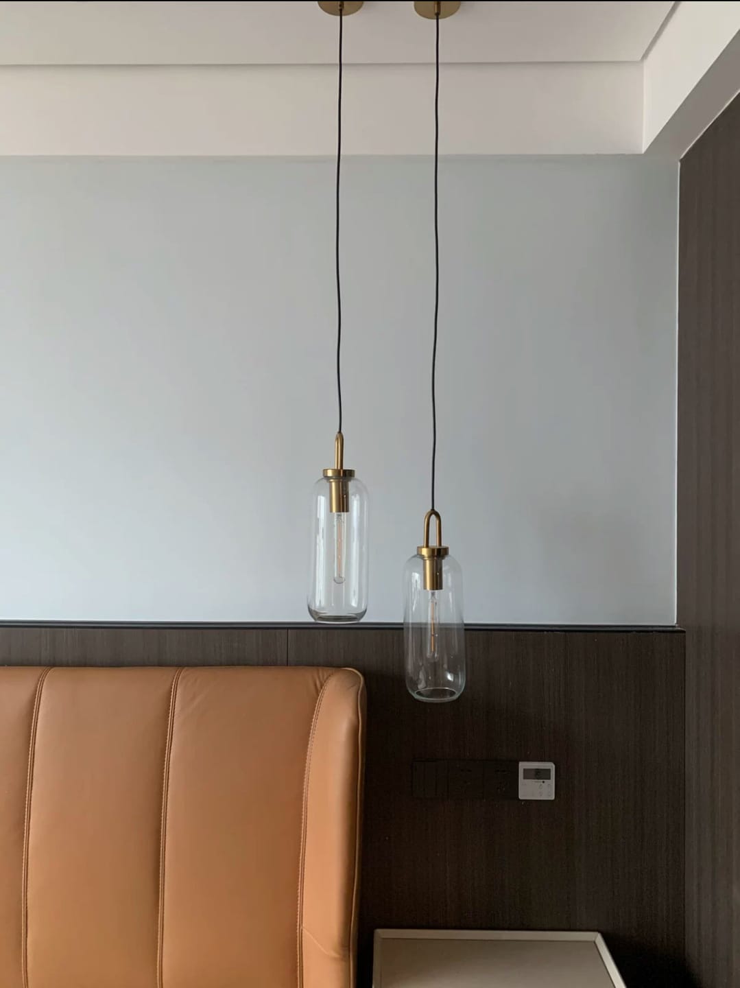 Customer photo review of Frosted Glass Swag Pendant Light