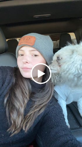 Customer video review of Custom Leather Patch Beanie