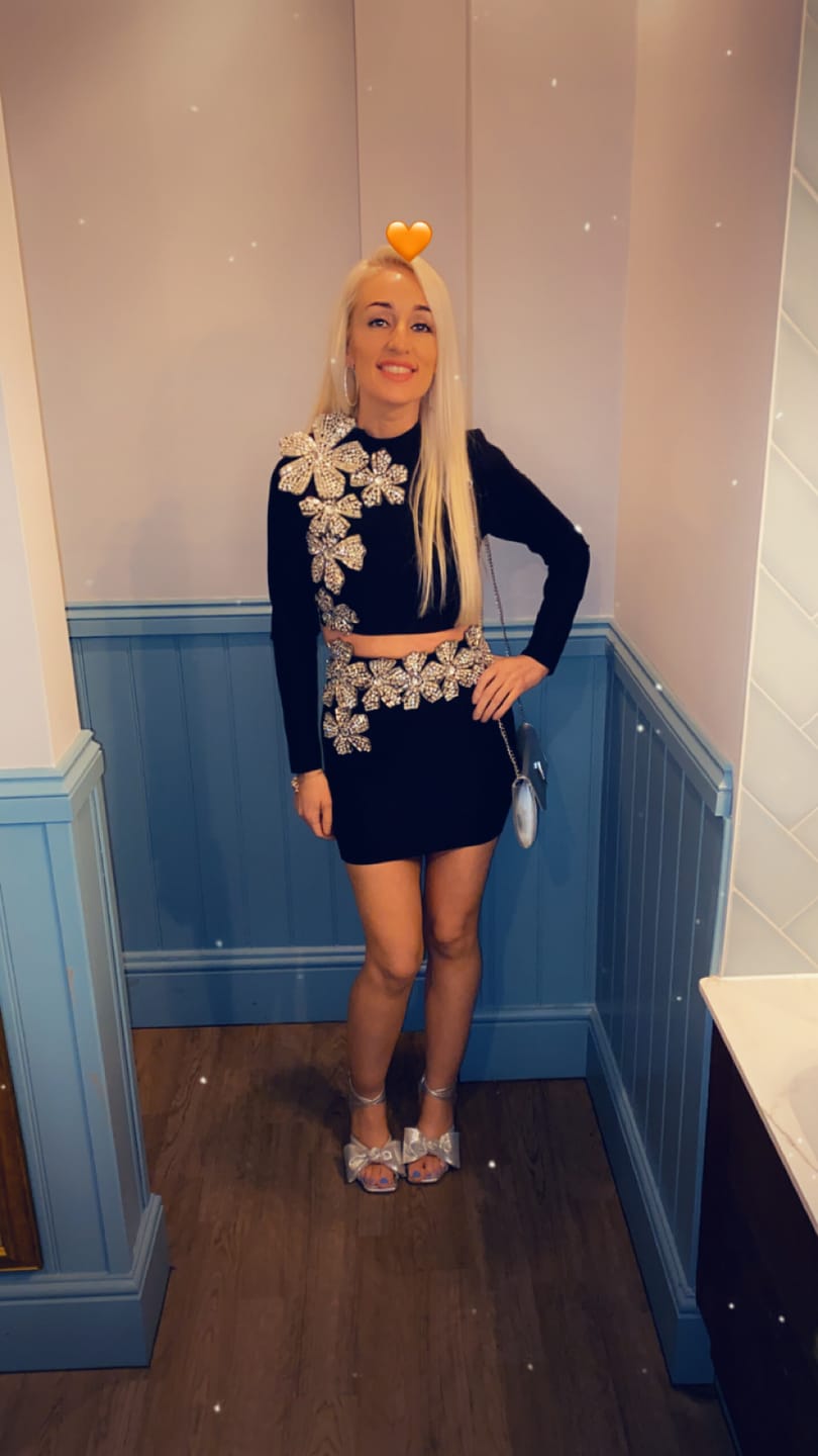 Customer photo review of Amelia Diamond Flower Bandage Two Piece Set (next Day Delivery)
