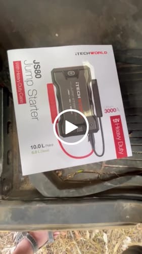 Customer video review of JS80 3000 amp Portable Jump Starter Backup Power Bank With Heavy Duty Case