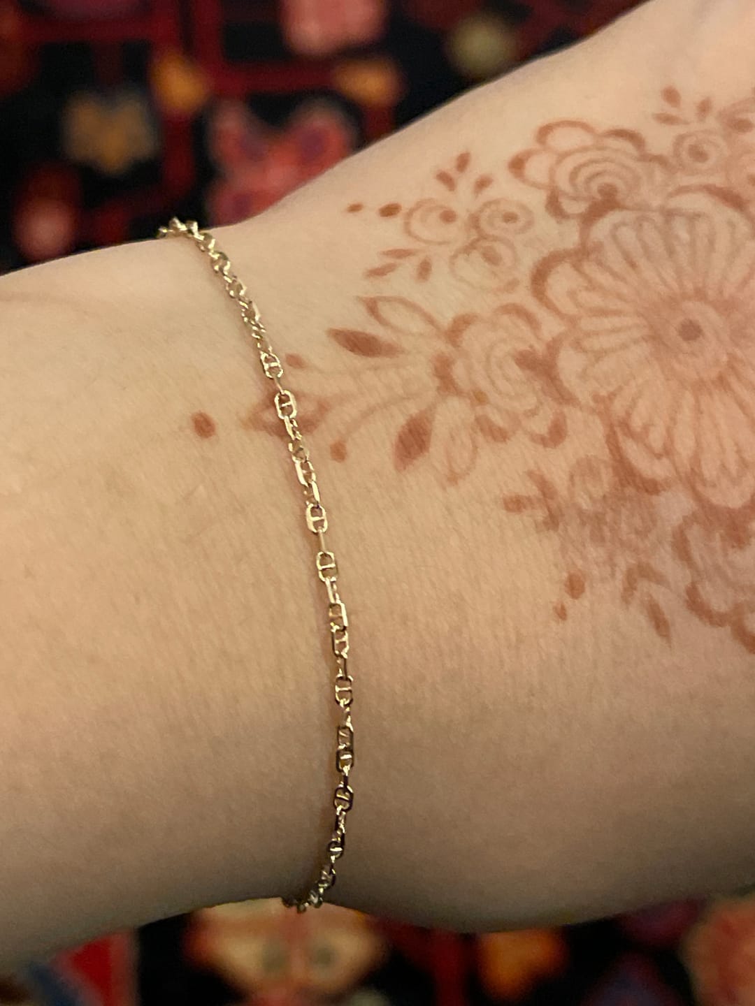 Customer photo review of ELON GUCCI CHAIN BRACELET - 14k Solid Gold