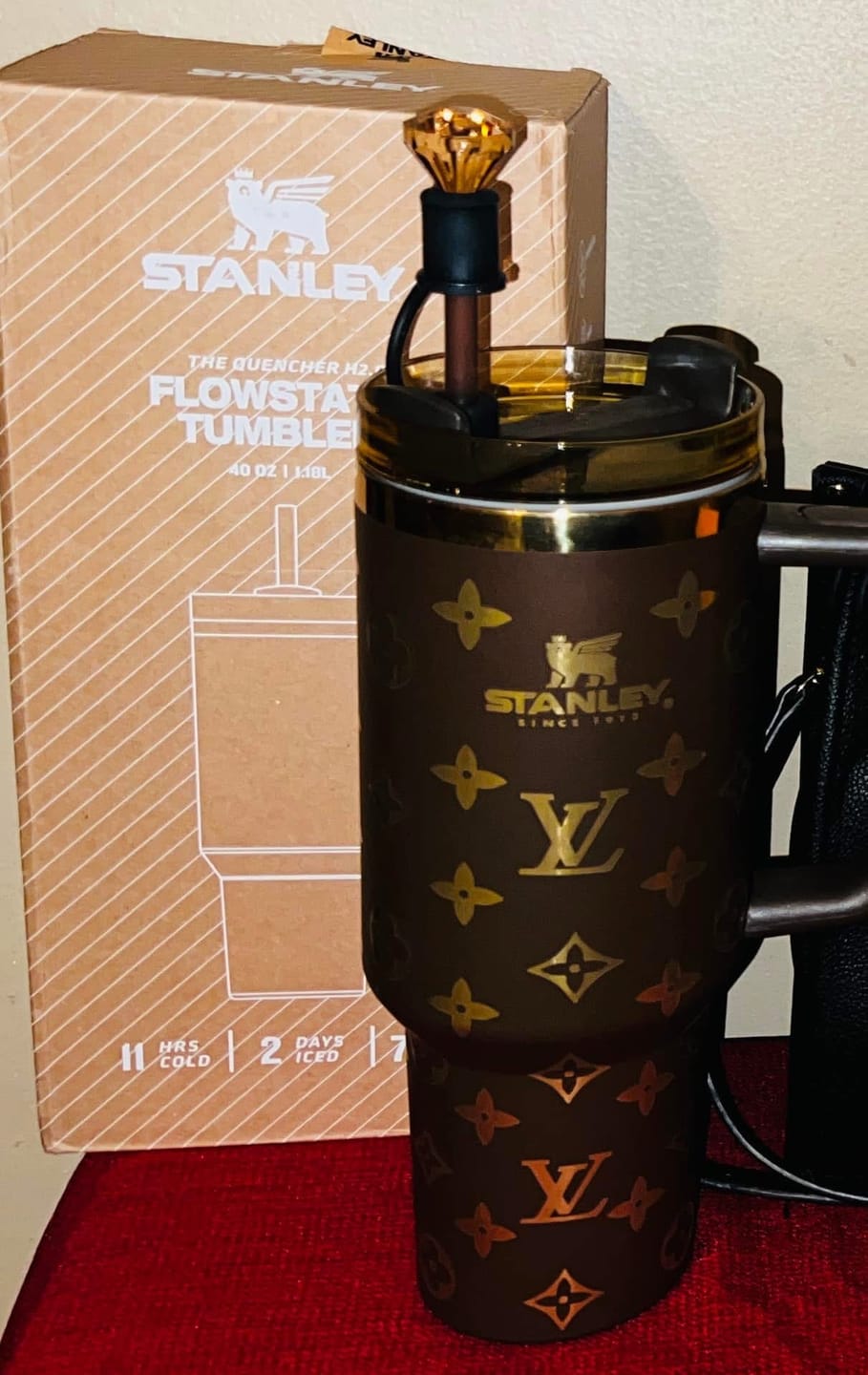 Customer photo review of Luxe Tri-Color Crystal Gem Straw Toppers (3-Pack)