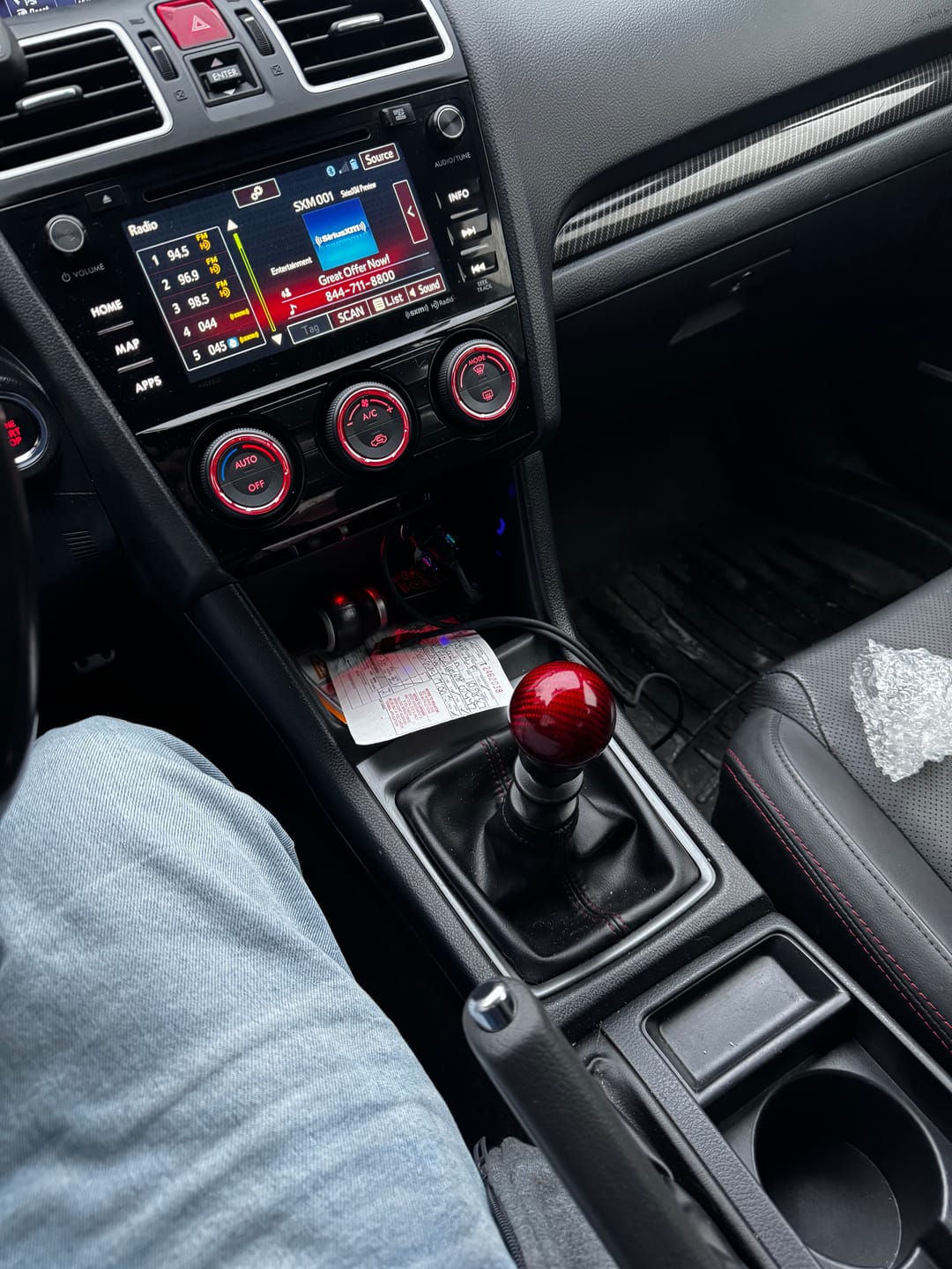 Customer photo review of Weighted Red Carbon Fiber Shift Knobs