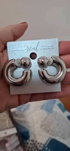 Customer photo review of Brooklyn Hoop Earrings