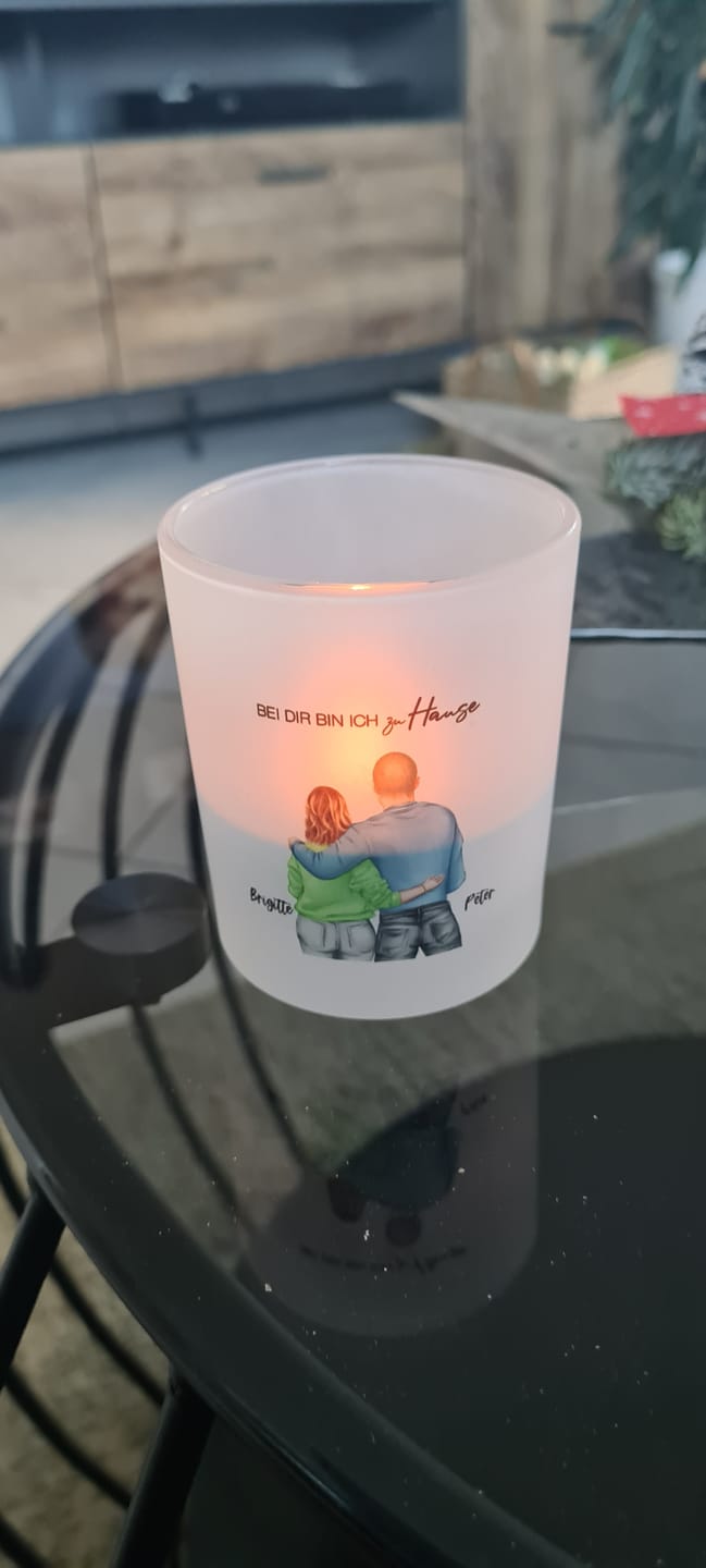 Customer photo review of Pärchen - Personalisiertes Teelicht