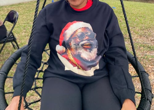 Customer photo review of Grilled Up OG Santa Christmas Sweatshirt