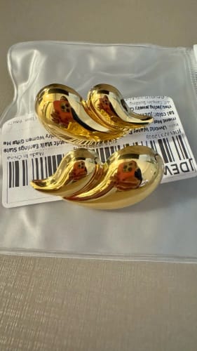 Customer photo review of Taylor Tear Drop Earrings