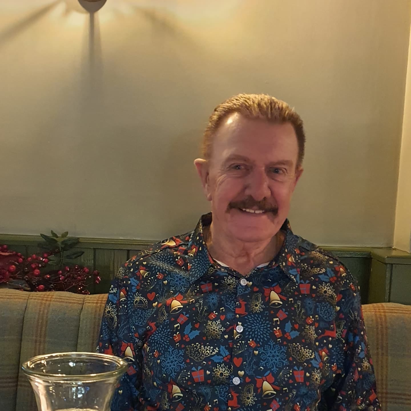 Customer photo review of Men's Christmas Reindeer Funny Xmas Themed Long Sleeve Shirt
