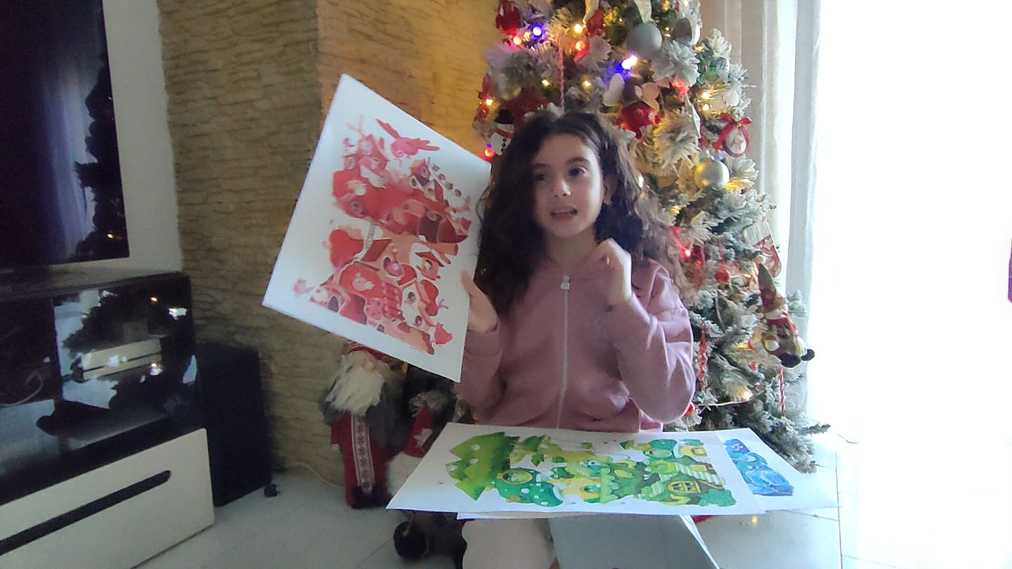 Customer photo review of Blue Fishes • Stampa A3 Firmata