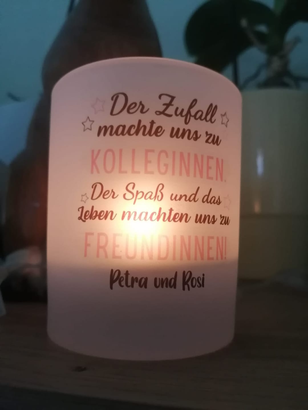 Customer photo review of Von der Kollegin zur Freundin - Personalisiertes Teelicht