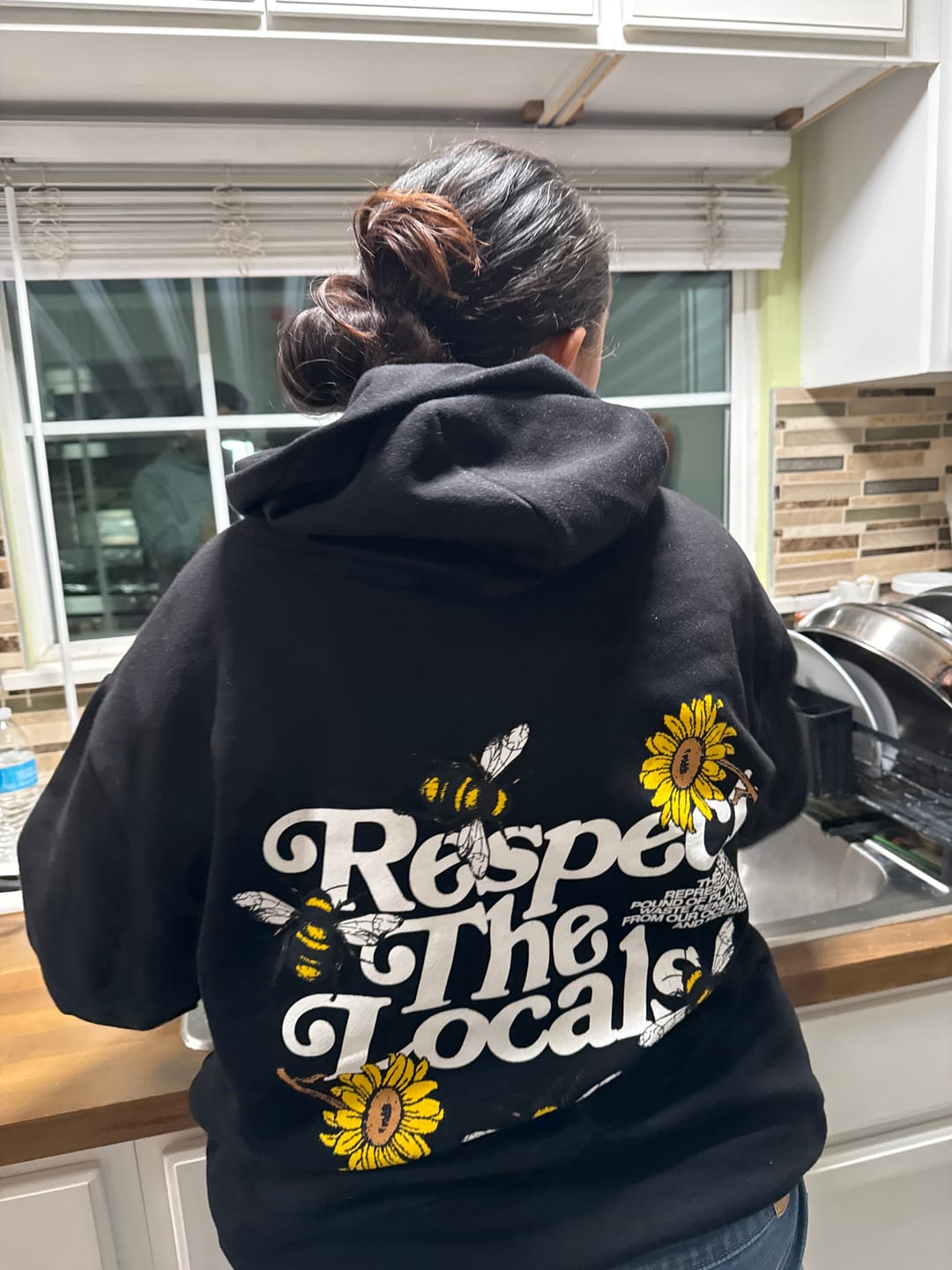 Customer photo review of Respect Your Local Bees Hoodie