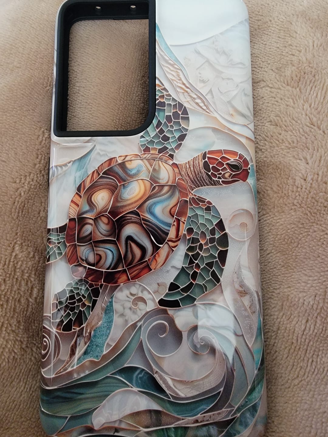 Customer photo review of Sea Turtle Stained Glass Design 1 Print Samsung Phone Case