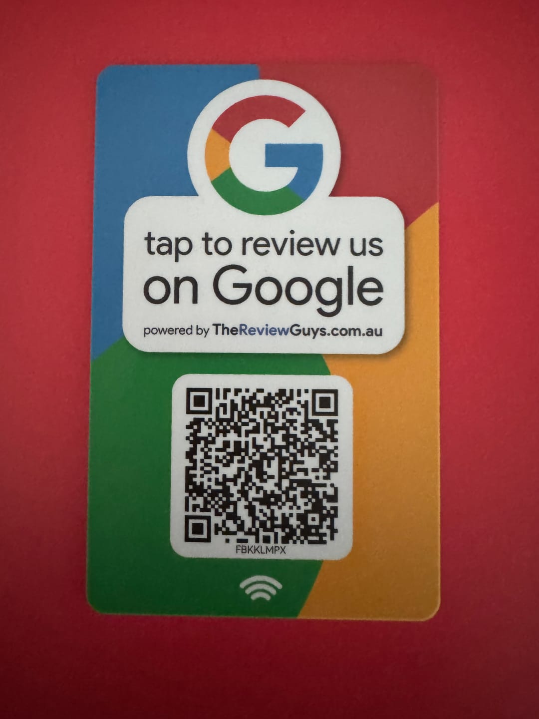 Customer photo review of Google Review NFC Card + QR Code
